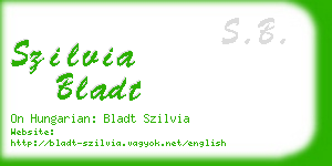 szilvia bladt business card